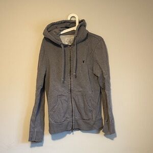 All Saints Gray Zip-Up Sweater